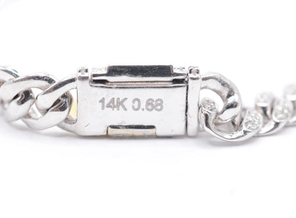 6.5" 0.68 cttw Diamond Micro Cuban Bracelet 14K White Gold Diamond Bracelet