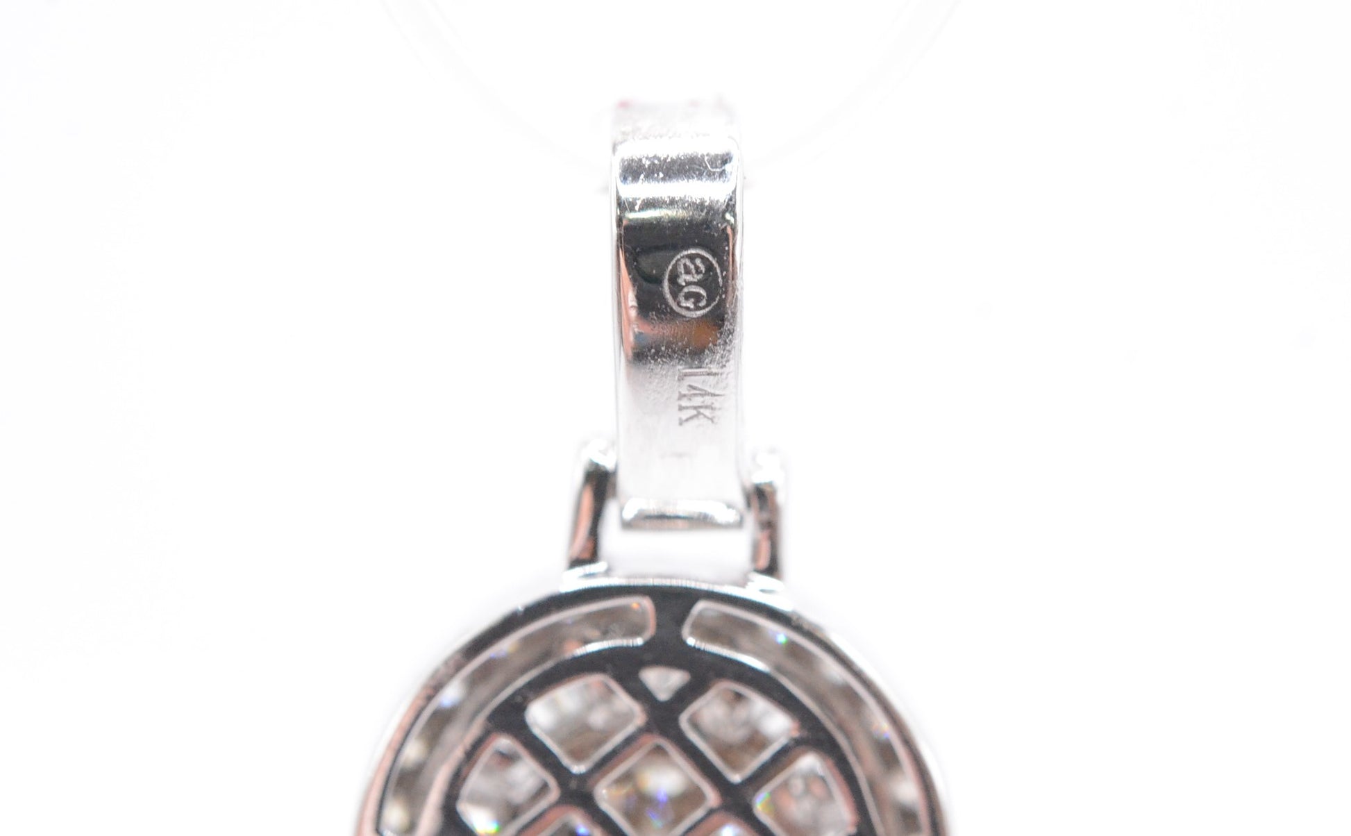 1.25" 1.15 cttw Baguette Diamond Hamsa 14K White Gold Hamsa