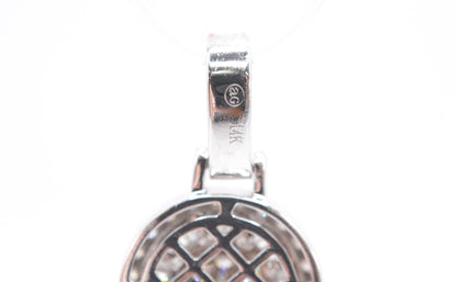 1.25" 1.15 cttw Baguette Diamond Hamsa 14K White Gold Hamsa