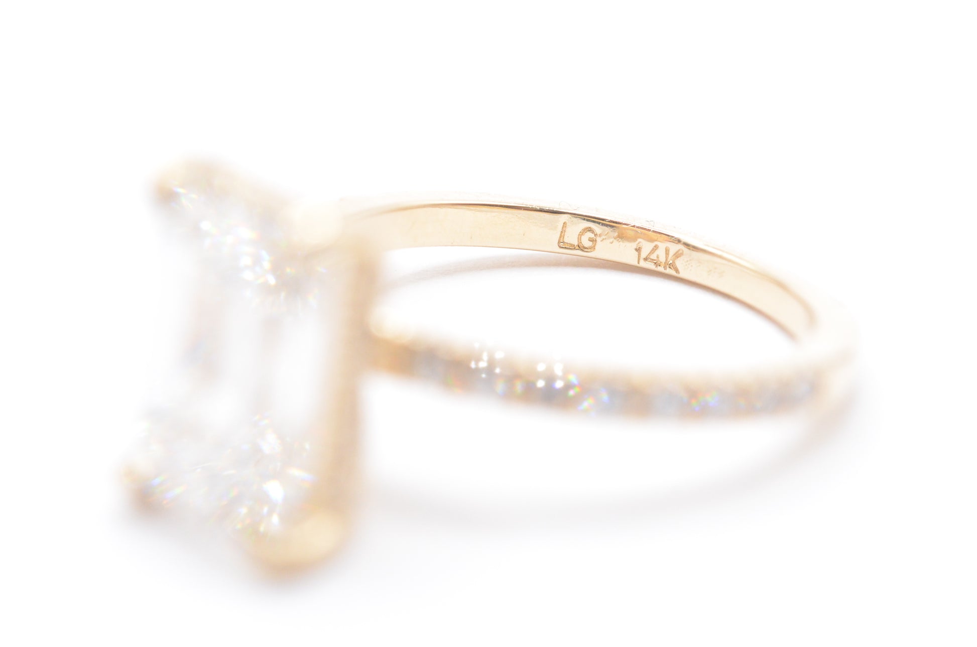 3ct Emerald Cut Lab-Grown Diamond Engagement Ring 14K Yellow Gold Made to Order
