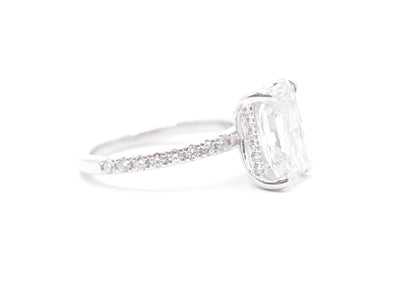 2.5ct Radiant Lab-Grown Diamond in 14K White Gold with Accented Underhalo Pave Setting Made to Order