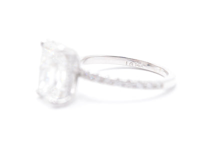 2.5ct Radiant Lab-Grown Diamond in 14K White Gold with Accented Underhalo Pave Setting Made to Order