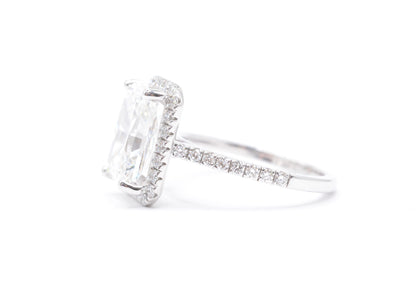 Made to Order-4ct Radiant Lab Diamond Engagement Ring 14K White Gold Made to Order