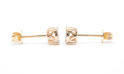 0.30 cttw Diamond Round Cluster Earrings 4 Prong 14K Yellow Gold Cluster Studs