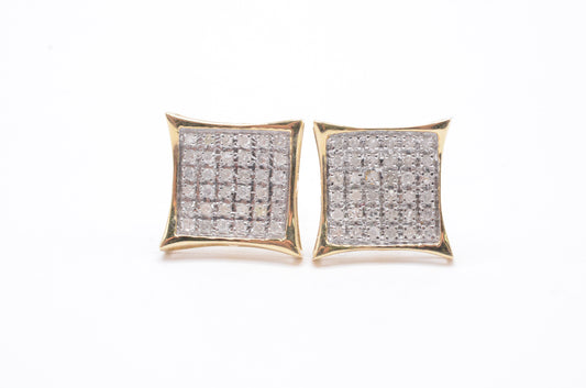 0.25 cttw Micro Kite Shape Diamond Stud Earrings 10K Yellow Gold Kids Earrings