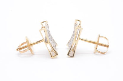 0.25 cttw Micro Kite Shape Diamond Stud Earrings 10K Yellow Gold Kids Earrings
