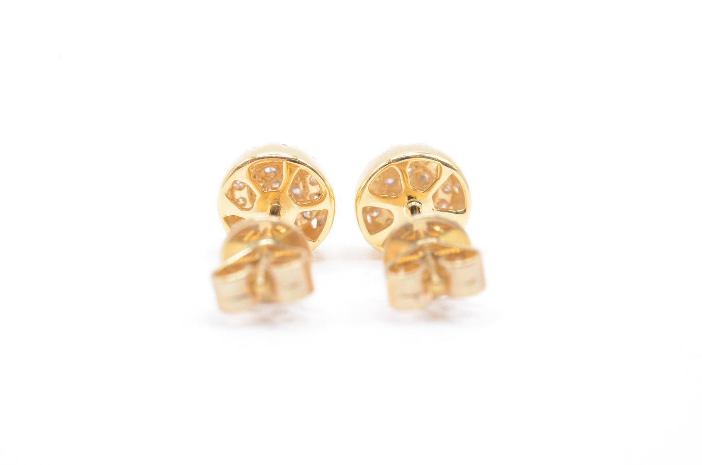 0.25 cttw Diamond Bullet Shaped Cluster Earrings 10K Yellow Gold Cluster Studs