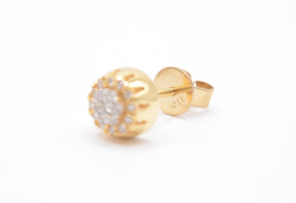 0.25 cttw Diamond Bullet Shaped Cluster Earrings 10K Yellow Gold Cluster Studs