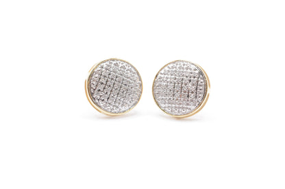 0.15 cttw Micro Round Dome Diamond Stud Earrings 10K Yellow Gold Kids Earrings