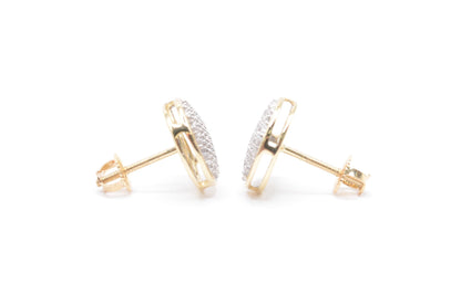 0.15 cttw Micro Round Dome Diamond Stud Earrings 10K Yellow Gold Kids Earrings