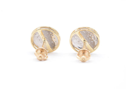 0.15 cttw Micro Round Dome Diamond Stud Earrings 10K Yellow Gold Kids Earrings