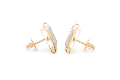 0.33 cttw Kite Shape Diamond Stud Earrings 10K Yellow Gold Cluster Studs