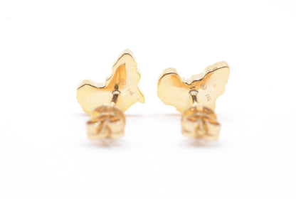 0.20 cttw Africa Diamond Stud Earrings 10K Yellow Gold Cluster Studs