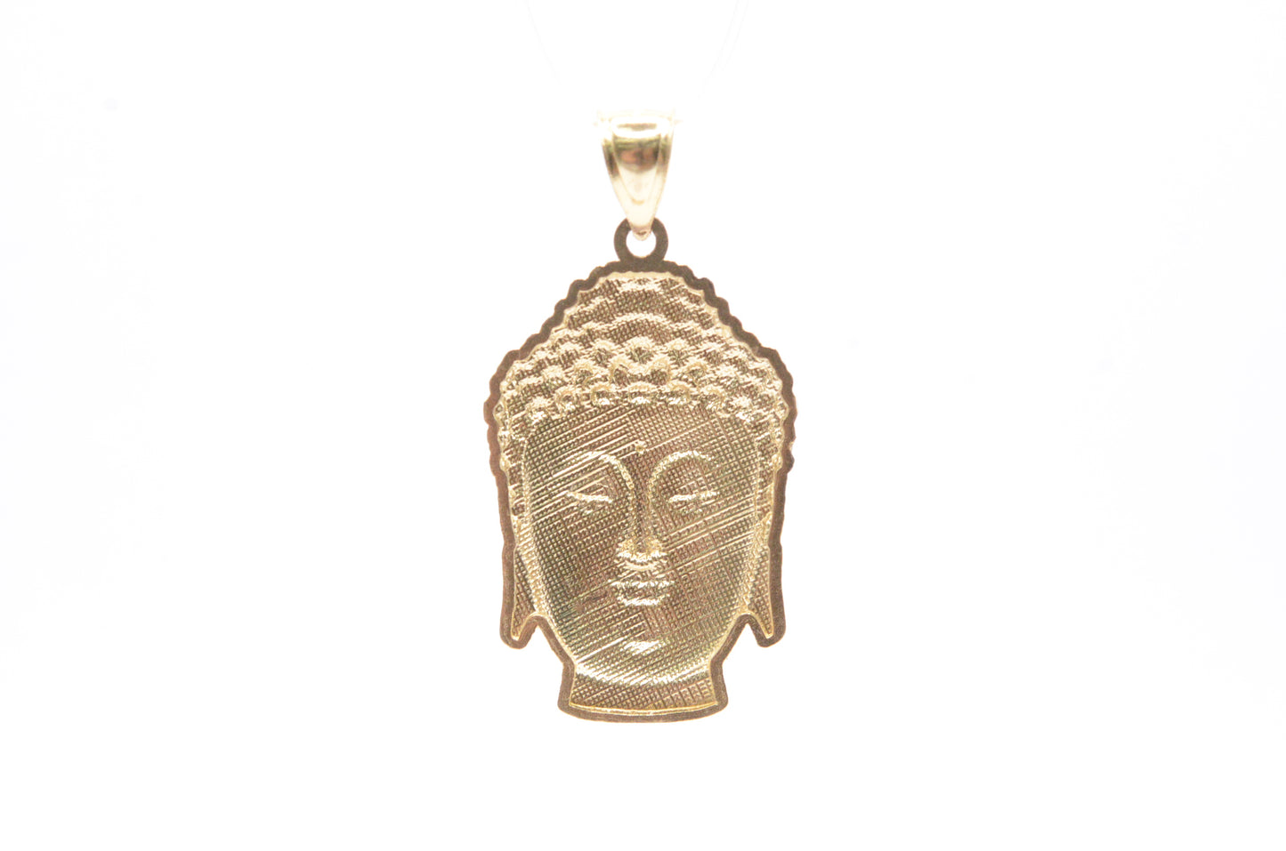 1.5" Buddha Head Pendant 14K Two-Tone Gold Religious