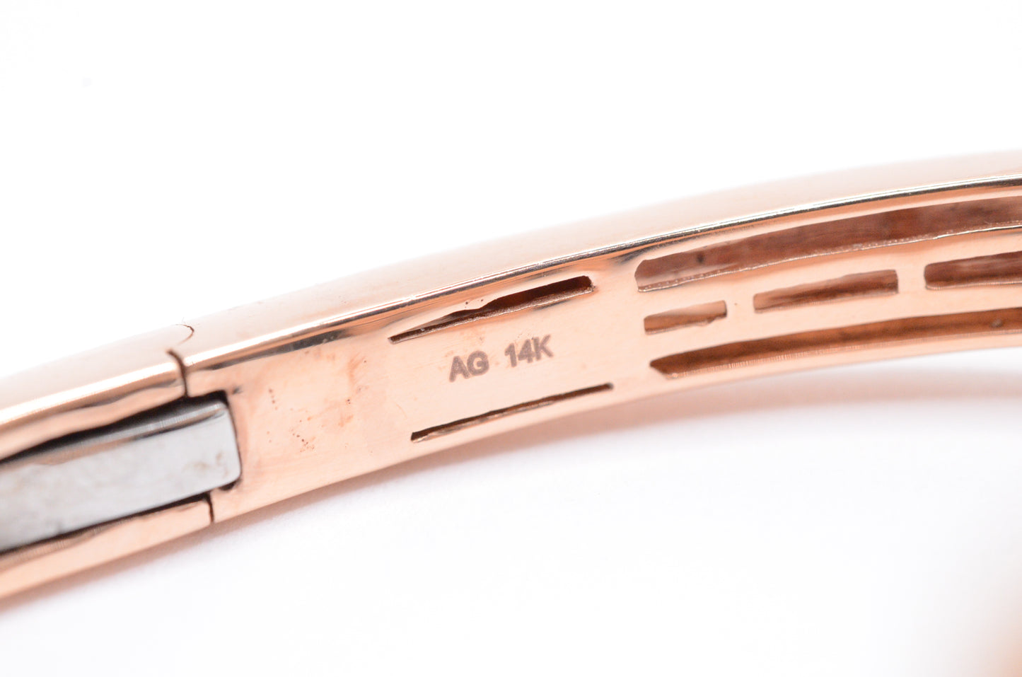 7" 4.25 cttw Baguette Diamond Cuff Bracelet 14K Rose Gold Diamond Bracelet