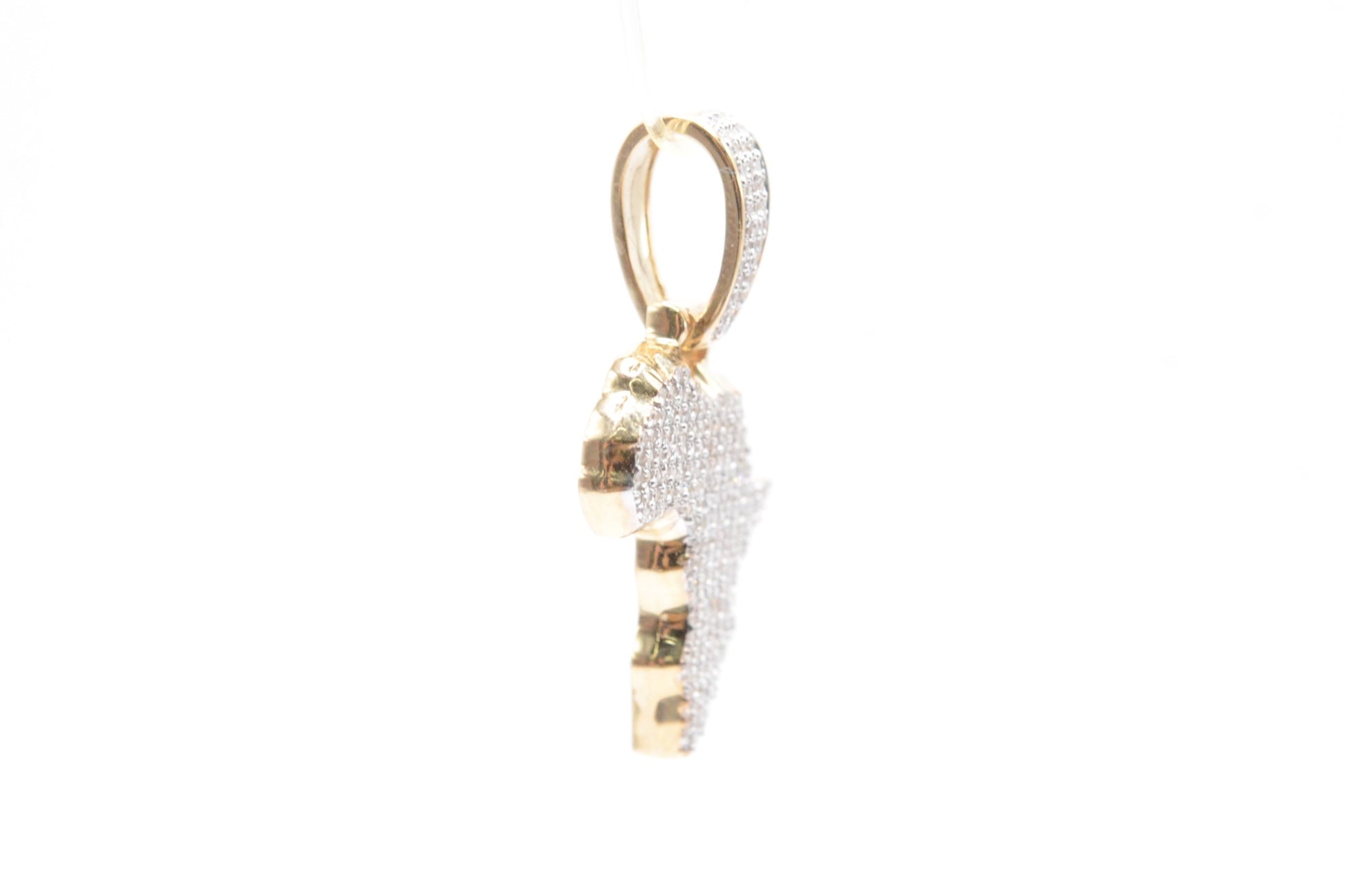 1" .40 cttw 3-D Africa Diamond Pendant 10K Yellow Gold Other