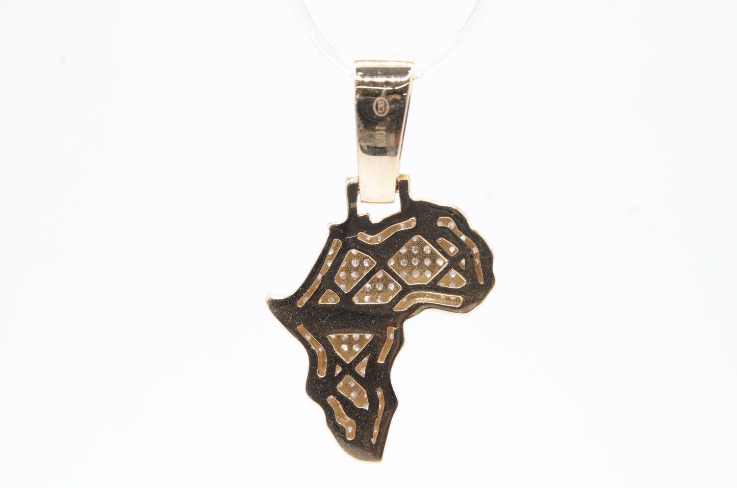 1" .40 cttw 3-D Africa Diamond Pendant 10K Yellow Gold Other