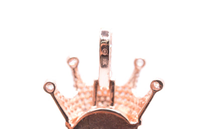 2.0 cttw Diamond Jesus Head with Crown 10K Rose Gold Jesus